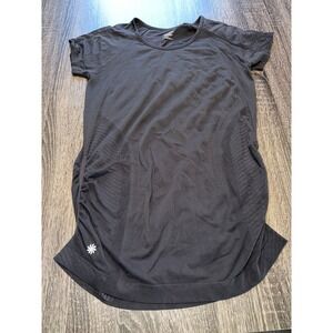 Athleta Momentum Black Short Sleeve Performance Top Women's L Athleisure Active